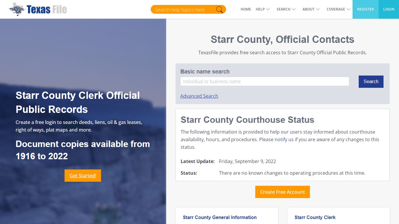 Starr County Clerk Official Public Records | TexasFile